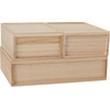 image:imageMartha Stewart Weston Stackable Wooden Storage Boxes with Pullout Drawers Paulownia Wood Storage Organizers 3 Pack Light NaturalLight Natural