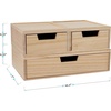 image:imageMartha Stewart Weston Stackable Wooden Storage Boxes with Pullout Drawers Paulownia Wood Storage Organizers 3 Pack Light NaturalLight Natural
