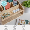 image:imageMartha Stewart Weston Wooden Desktop Organizer with Open Lower Storage Compartment Paulownia Wood Multipurpose Storage Caddy Light NaturalLight Natural