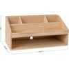 image:imageMartha Stewart Weston Wooden Desktop Organizer with Open Lower Storage Compartment Paulownia Wood Multipurpose Storage Caddy Light NaturalLight Natural