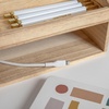 image:imageMartha Stewart Weston Wooden Desktop Organizer with Open Lower Storage Compartment Paulownia Wood Multipurpose Storage Caddy Light NaturalLight Natural