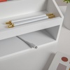 image:imageMartha Stewart Weston Wooden Desktop Organizer with Open Lower Storage Compartment Paulownia Wood Multipurpose Storage Caddy Light NaturalWhite