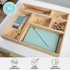 image:imageMartha Stewart Weston Wooden Desktop Organizer with Open Lower Storage Compartment Paulownia Wood Multipurpose Storage Caddy Light NaturalWhite