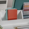 image:imageMartha Stewart Weston Wooden Desktop Organizer with Open Lower Storage Compartment Paulownia Wood Multipurpose Storage Caddy Light NaturalWhite