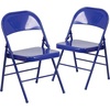 image:imageFlash Furniture 2 Pack HERCULES COLORBURST Series Cobalt Blue Triple Braced amp Double Hinged Metal Folding Chair