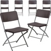 image:imageFlash Furniture 2 Pack HERCULES Series Brown Rattan Plastic Folding Chair with Gray FrameSet of 6