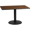 image:imageFlash Furniture 30 x 48 Rectangular Black Laminate Table Top with 24 Round Table Height BaseWalnut