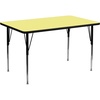 image:imageFlash Furniture 30W x 60L Rectangular Red Thermal Laminate Activity Table  Standard Height Adjustable LegsYellow