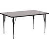 image:imageFlash Furniture 30W x 72L Rectangular Grey HP Laminate Activity Table  Standard Height Adjustable LegsGrey