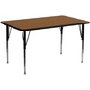 image:imageFlash Furniture 30W x 72L Rectangular Grey HP Laminate Activity Table  Standard Height Adjustable LegsOak