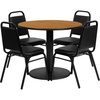 Natural Top/Black Vinyl Seat