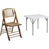 image:imageFlash Furniture 4 Pack Bamboo Folding Chair and 285 Square Plastic Folding Event Table
