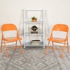 image:imageFlash Furniture 4 Pack HERCULES COLORBURST Series Orange Marmalade Triple Braced amp Double Hinged Metal Folding Chair4
