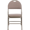 image:imageFlash Furniture 4 Pack HERCULES Series UltraPremium Triple Braced Burgundy Fabric Metal Folding Chair with EasyCarry HandleBeige FabricBeige Frame