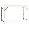 image:imageFlash Furniture 4 Rectangular Plastic Folding Event Table with Adjustable Legs and Carrying Handle BiFold Portable Banquet Table for IndoorOutdoor Events White