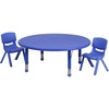 image:imageFlash Furniture 45 Round Blue Plastic Height Adjustable Activity Table Set with 2 ChairsBlue