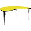 image:imageFlash Furniture 48W x 96L Kidney Oak HP Laminate Activity Table  Standard Height Adjustable LegsYellow