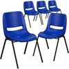 image:imageFlash Furniture 5 Pack HERCULES Series 440 lb Capacity Kids Navy Ergonomic Shell Stack Chair with Black Frame and 12 Seat Height5