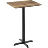 image:imageFlash Furniture Acadia 30 x 24 Indoor Dark Brown Tabletop with 22 x 22 Black Bar Height X Base Seamless TopGuard HPL Top and EdgeNaturalBlack Base