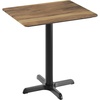 image:imageFlash Furniture Acadia 30 x 24 Indoor Dark Brown Tabletop with 22 x 22 Black Table Height X Base Seamless TopGuard HPL Top and EdgeNaturalBlack Base