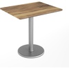 image:imageFlash Furniture Acadia 30x24 Round Indoor Outdoor Dark Brown Tabletop with 18 Round Silver Base Scratch Heat amp UV Resistant Seamless TopGuard HPL Top and EdgeNaturalSilver Base