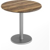 image:imageFlash Furniture Acadia 3125 Round Indoor Outdoor Dark Brown Tabletop with 18 Round Silver Base Scratch Heat amp UV Resistant Seamless TopGuard HPL Top and EdgeNaturalSilver Base