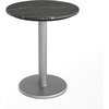 Black Faux Marble/Silver Base
