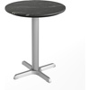 Black Faux Marble/Silver Base