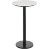 image:imageFlash Furniture Acadia 3125 Round Indoor White Faux Marble Tabletop with 18 Round Black Bar Height Base Seamless TopGuard HPL Top and EdgeWhite Faux MarbleBlack Base