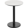 image:imageFlash Furniture Acadia 3125 Round Indoor White Faux Marble Tabletop with 18 Round Black Table Height Base Seamless TopGuard HPL Top and EdgeWhite Faux MarbleBlack Base