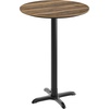 image:imageFlash Furniture Acadia 3125 Round Indoor White Faux Marble Tabletop with 22 x 22 Black Bar Height X Base Seamless TopGuard HPL Top and EdgeNaturalBlack Base