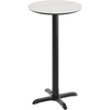 image:imageFlash Furniture Acadia 3125 Round Indoor White Faux Marble Tabletop with 22 x 22 Black Bar Height X Base Seamless TopGuard HPL Top and EdgeWhite Faux MarbleBlack Base