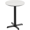 image:imageFlash Furniture Acadia 3125 Round Indoor White Faux Marble Tabletop with 22 x 22 Black Table Height X Base Seamless TopGuard HPL Top and EdgeWhite Faux MarbleBlack Base