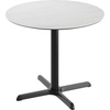 image:imageFlash Furniture Acadia 36 Round Indoor Dark Brown Tabletop with 30 x 30 Black Table Height X Base Seamless TopGuard HPL Top and EdgeWhite Faux MarbleBlack Base