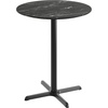 Black Faux Marble/Black Base