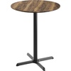 image:imageFlash Furniture Acadia 36 Round Indoor Gray Faux Concrete Tabletop with 30 x 30 Black Bar Height X Base Seamless TopGuard HPL Top and EdgeNaturalBlack Base