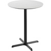 image:imageFlash Furniture Acadia 36 Round Indoor Gray Faux Concrete Tabletop with 30 x 30 Black Bar Height X Base Seamless TopGuard HPL Top and EdgeWhite Faux MarbleBlack Base