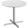 image:imageFlash Furniture Acadia 36 Round Indoor Outdoor White Faux Marble Tabletop with 30 x 30 Silver X Base Scratch Heat amp UV Resistant Seamless TopGuard HPL Top and EdgeWhite Faux MarbleSilver Base