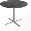 Black Faux Marble/Silver Base