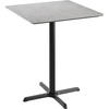 image:imageFlash Furniture Acadia 36 Square Indoor Dark Brown Tabletop with 30 x 30 Black Bar Height X Base Seamless TopGuard HPL Top and EdgeGray Faux ConcreteBlack Base