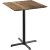 image:imageFlash Furniture Acadia 36 Square Indoor Dark Brown Tabletop with 30 x 30 Black Bar Height X Base Seamless TopGuard HPL Top and EdgeNaturalBlack Base