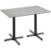 image:imageFlash Furniture Acadia 48 x 30 Indoor Dark Brown Tabletop with Dual 22 x 30 Black Table Height Crisscross Bases Seamless TopGuard HPL Top and EdgeGray Faux ConcreteBlack Base