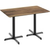 image:imageFlash Furniture Acadia 48 x 30 Indoor Dark Brown Tabletop with Dual 22 x 30 Black Table Height Crisscross Bases Seamless TopGuard HPL Top and EdgeNaturalBlack Base