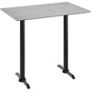 image:imageFlash Furniture Acadia 48 x 30 Indoor Dark Brown Tabletop with Dual 5 x 22 Black Bar Height TBases Seamless TopGuard HPL Top and EdgeGray Faux ConcreteBlack Base