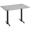 image:imageFlash Furniture Acadia 48 x 30 Indoor Dark Brown Tabletop with Dual 5 x 22 Black Table Height TBases Seamless TopGuard HPL Top and EdgeGray Faux ConcreteBlack Base