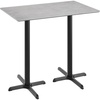 image:imageFlash Furniture Acadia 48 x 30 Indoor Gray Faux Concrete Tabletop with Dual 22 x 30 Black Bar Height Crisscross Bases Seamless TopGuard HPL Top and EdgeGray Faux ConcreteBlack Base