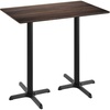 image:imageFlash Furniture Acadia 48 x 30 Indoor Gray Faux Concrete Tabletop with Dual 22 x 30 Black Bar Height Crisscross Bases Seamless TopGuard HPL Top and EdgeDark BrownBlack Base