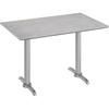 image:imageFlash Furniture Acadia 48x30 Indoor Outdoor Gray Faux Concrete Tabletop with Dual 5x22 Silver T Bases Scratch Heat amp UV Resistant Seamless TopGuard Top and EdgeGray Faux ConcreteSilver Base