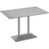 image:imageFlash Furniture Acadia 48x30 Indoor Outdoor Gray Faux Concrete Tabletop with Silver Dual Column Base Scratch Heat amp UV Resistant Seamless TopGuard Top and EdgeGray Faux ConcreteSilver Base