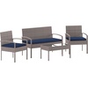 image:imageFlash Furniture Aransas Series 4 Piece Brown Patio Set with Steel Frame and Beige CushionsLight GrayNavy